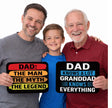 Fathers Day Prop Set featuring three generations holding colorful props celebrating fatherhood.