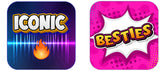 Ultimate Party Set Of PVC Photo Props For Photo Booths Vibrant 10 Inch Square Props For Events - Colorful pop art designs.