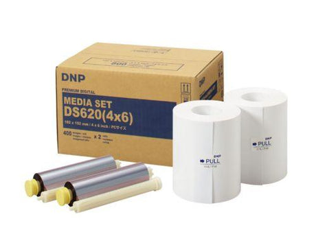 DNP DS620 printer media set including rolls and paper for use with DS620A printer