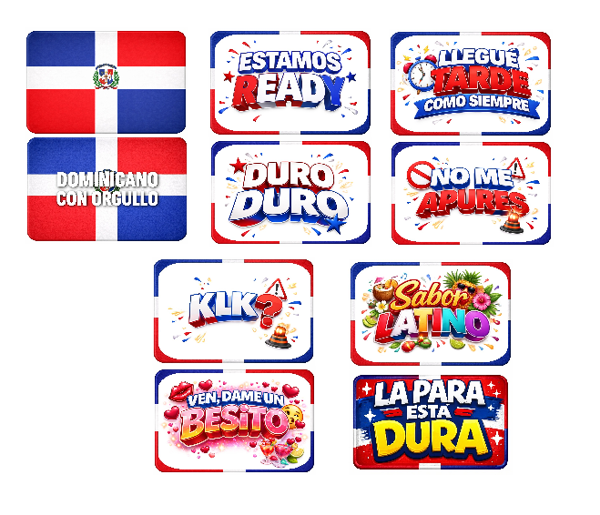 "SPANISH DOMINICANO Collection" - Photo Booth Sign Props in Spanish - Set of 5 - Double sided (Copy)