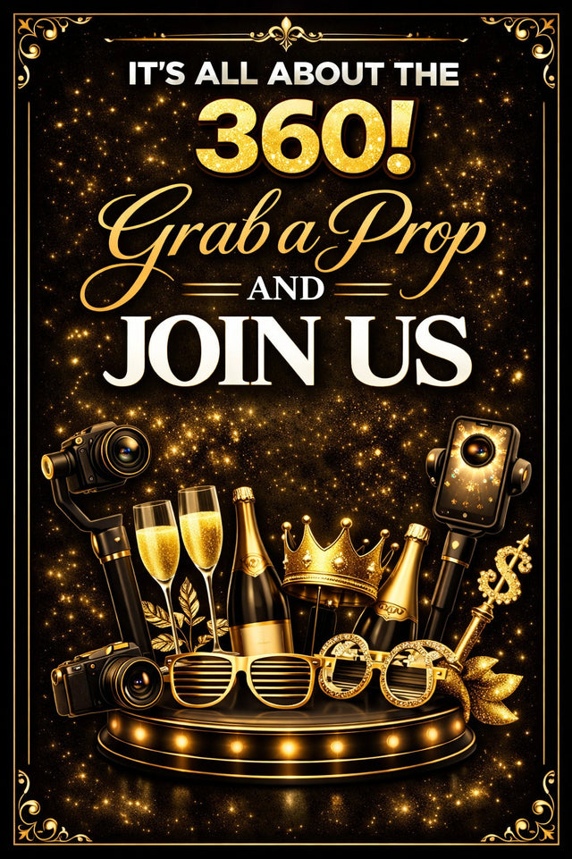 360 Easel Sign for Events Premium PVC Photo Booth Prop Easel for Weddings and Corporate Events and Celebrations