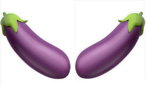 Big colorful eggplant prop, double side printed, 6mm thick, 15 inches long, part of new collection, amazing quality.