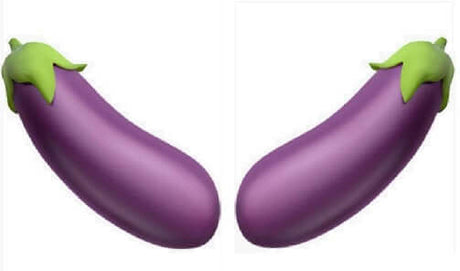 Big colorful eggplant prop, double side printed, 6mm thick, 15 inches long, part of new collection, amazing quality.