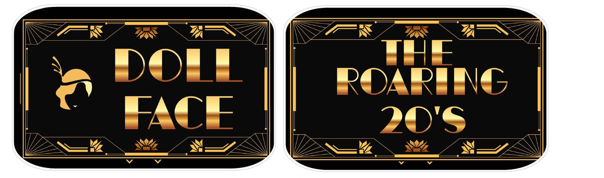 Doll Face Gatsby Black And Gold Photo Booth Prop Set Five-Piece PVC Wedding Props For Glamorous Photo Moments