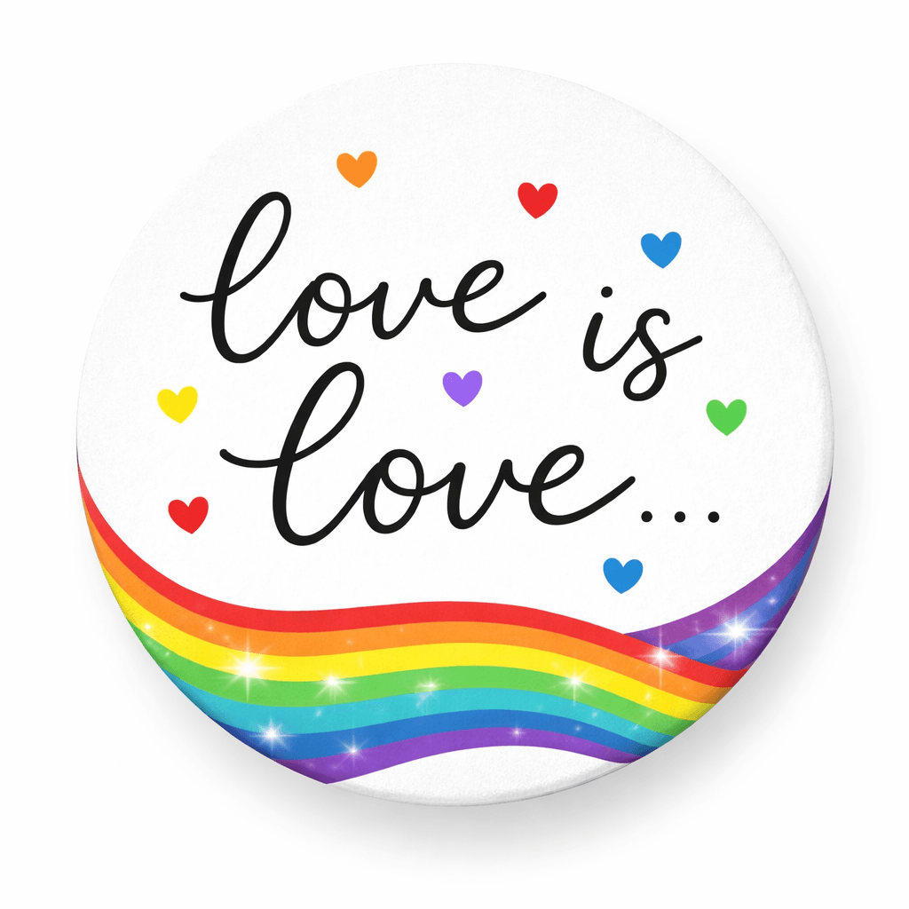 Colorful Pride Themed Photo Props Set 5 Pieces Each 10 Inches Durable 6mm PVC For Festive Celebrations featuring love is love design.