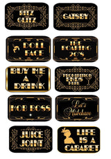 Doll Face Gatsby Black And Gold Photo Booth Prop Set Five-Piece PVC Wedding Props For Glamorous Photo Moments