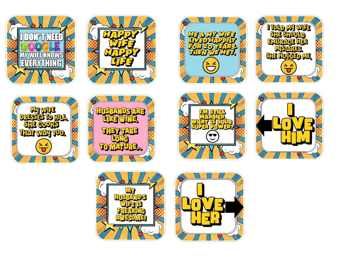 Married Life - Funny Photo Booth Party Prop Set