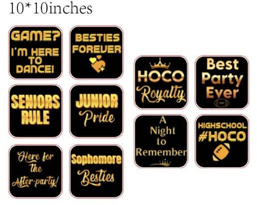 Homecoming  Black and Gold  Prop Set