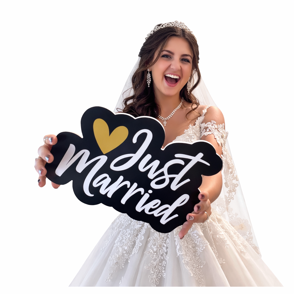 Just Married - Individual Photo Booth Prop