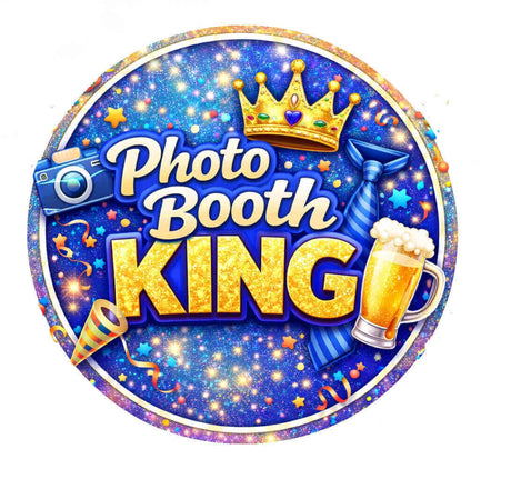 Photo Booth King Round PVC Magnet 0.025 Inch Thick For Metal Surfaces Ideal Gift And Home Decor
