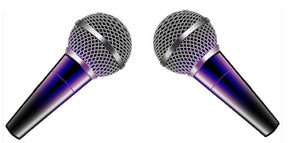 Double sided 15" microphone photo booth prop, fun and colorful addition to any event, 6mm thick, high-quality design.