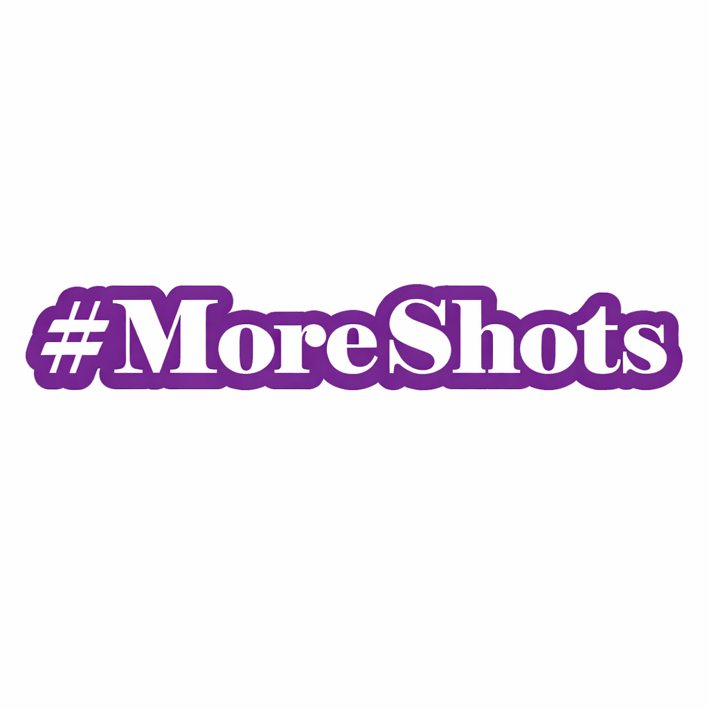 #Moreshots Prop logo in vibrant purple, showcasing fun and quality for our new collection.