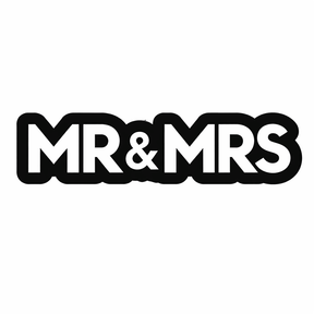 Mr&Mrs Individual Prop displayed in bold black text on a white background, part of a fun new collection.