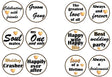 BIG Soul Mates Wedding Photo Booth Prop Set with 12 stylish sayings, black and gold design, perfect for celebrations.