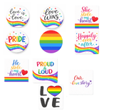 Colorful Pride Themed Photo Props Set 5 Pieces Each 10 Inches Durable 6mm PVC For Festive Celebrations.