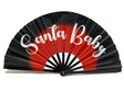 Folding Santa Baby fan, 13 inches tall, colorful prop for festive events, adds fun to any celebration.