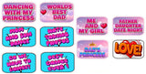Colorful photo booth props for father-daughter and mother-son dances, featuring fun phrases and high-quality design.