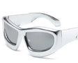 Metallic Silver Disco Glasses for fun parties and photo booths, add flair to costumes and themed events.
