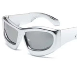 Metallic Silver Disco Glasses for fun parties and photo booths, add flair to costumes and themed events.