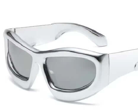 Metallic Silver Disco Glasses for fun parties and photo booths, add flair to costumes and themed events.