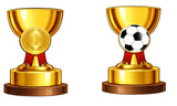 Soccer Prop Set for Parties and Photo Booths Includes Three PVC Props Each 10 Inch Square soccer trophy props