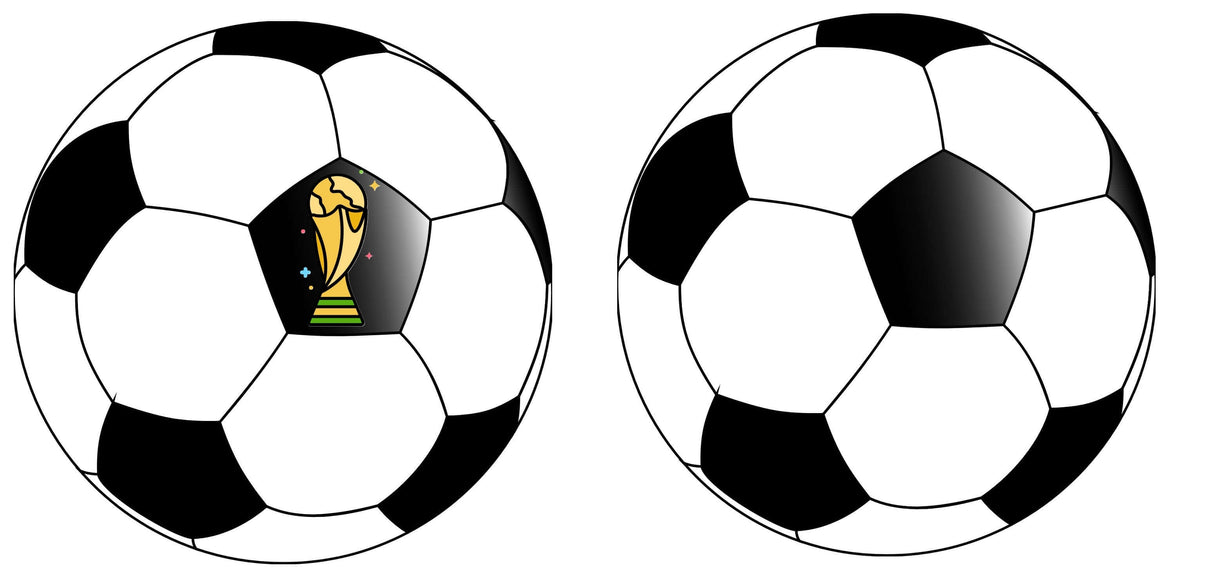 Soccer Prop Set for Parties and Photo Booths Includes Three PVC Props Each 10 Inch Square featuring soccer balls.