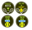Tennis Time Double Sided Prop For Photography And Content Creation Limited Edition 10 Inch Round Display featuring four playful tennis-themed designs.