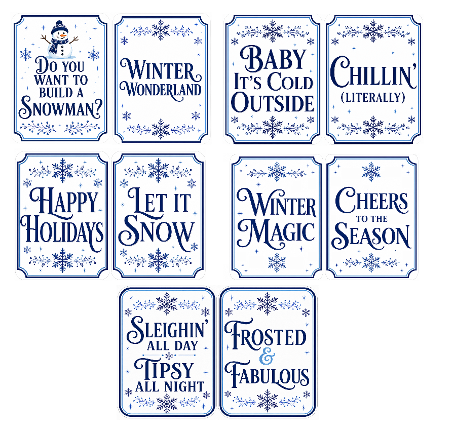 Holiday Corporate - Photo Booth Sign Props . Set of5  - Double Sided